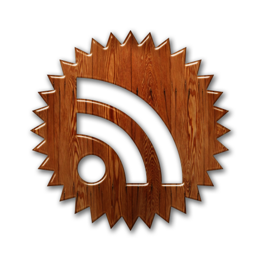 Badge, Feed, Rss, Wood Icon