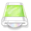 Disk, Drive, Green Icon
