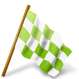 Chartreuse, Chequered, Flag, Map, Marker, Right Icon
