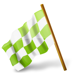 Chartreuse, Chequered, Flag, Left, Map, Marker Icon