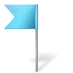 Azure, Flag, Left, Map, Marker Icon