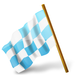 Azure, Chequered, Flag, Left, Map, Marker Icon