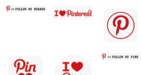 Pinterest Stickers Icon Set Icons
