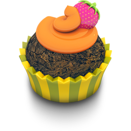 Chocolate, Cupcake, Orange Icon