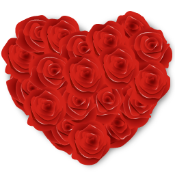 Flowers, Heart, Roses Icon