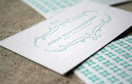 letterpress,one color,stylish business card