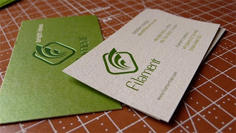 green,2 color,die cut,letterpress business card