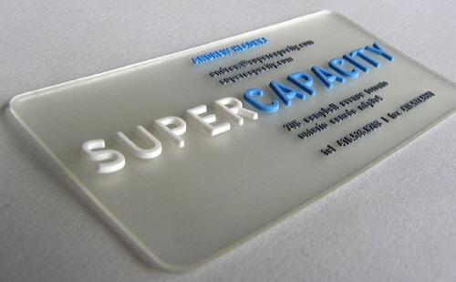 transparent,embossed,plastic business card