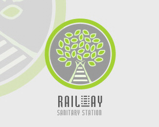 green,track,leaves,railway,station logo
