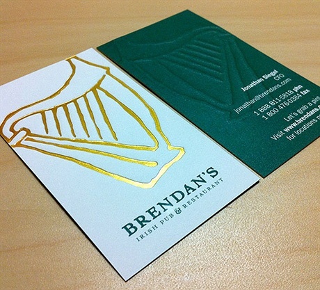 debossed business card