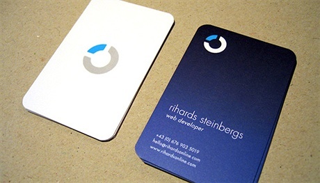 contrast color,round corner business card