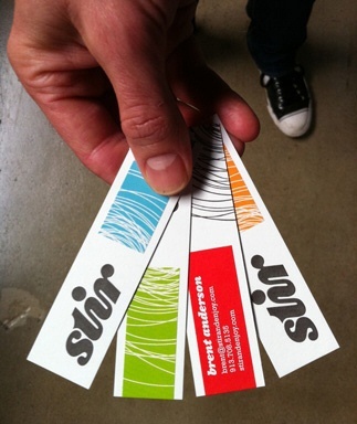 strips,letterpress,multi color business card
