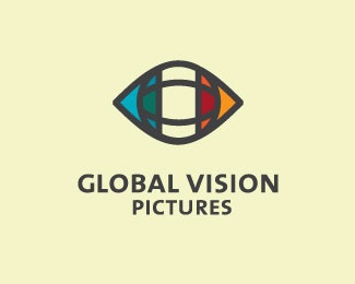 global,pictures,eye,vision logo