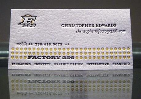 Letterpress Business Card F256 business card