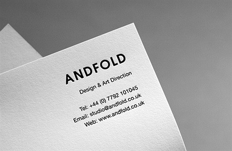 Andfold Embossed Card business card