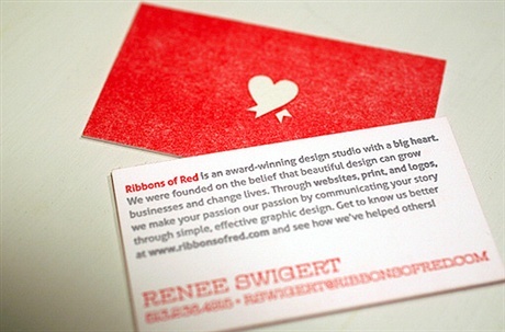 red,2 color business card