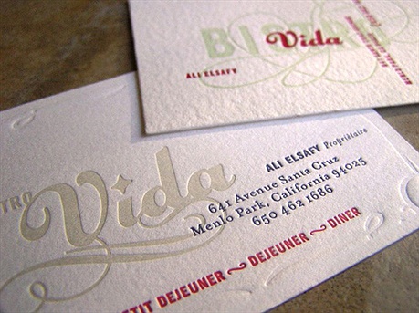 Bistro Vida business card
