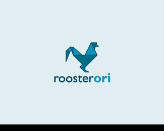 animal,paper,cock,craft,rooster logo