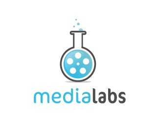 creative,lab,media,round,entertainment,flask logo