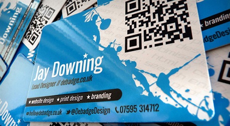 Debadge Design business card