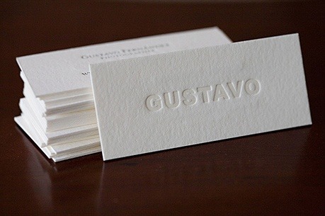 Gustavo - Embossed Letterpress Card business card