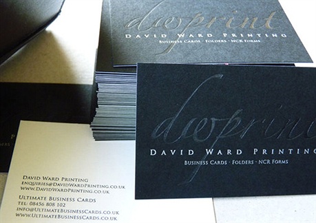Silver and Black Foil business card