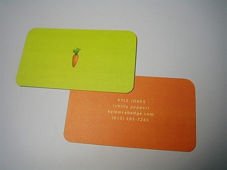 green,red,simple,round corner business card