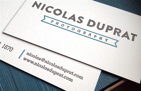 White Letterpress Cards business card