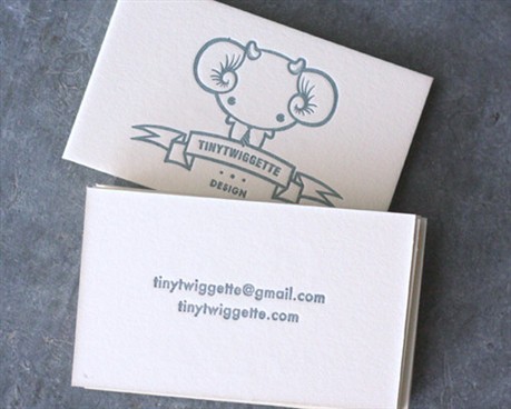 Tiny Twiggette Letterpress business card