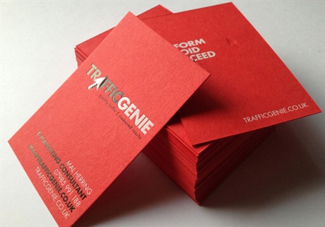 Bright Red Letterpress business card