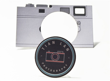 Camera Shaped Design business card