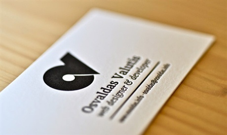 Black White Letterpress business card