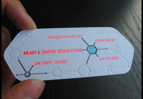 Atomic Vibe Letterpress business card