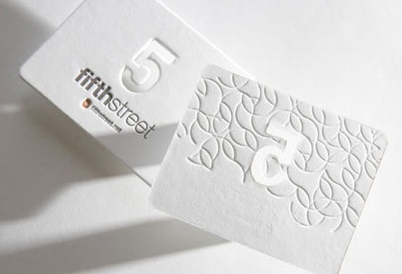 Beautiful White Letterpress business card