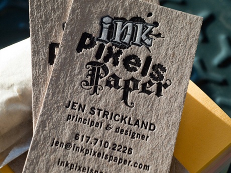 Ink Pixel Paper Letterpress business card