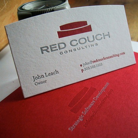 Custom Red Letterpress business card