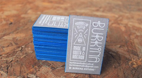 Handmade Blue Edged Design business card