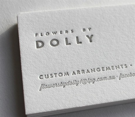 Flowers By Dolly Letterpress business card