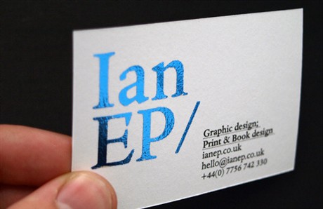 Foiled Metallic Blue Card business card