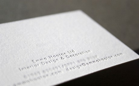 Minimal Design Letterpress  For An Interior Designer business card