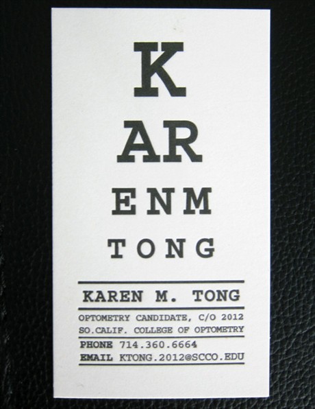 Optometrist business card
