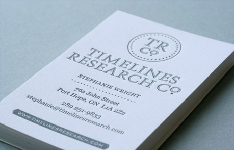 One Colour Letterpress business card