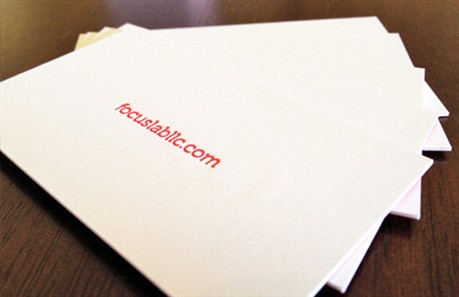 Red Letterpress Cards business card