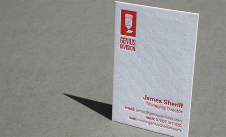 Red Letterpress business card