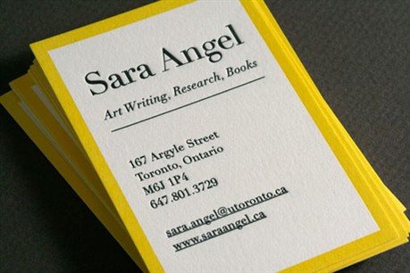 Yellow Letterpress business card
