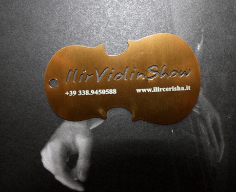 Violin Metal Cut business card