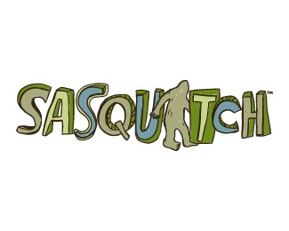 illustrated,scribble,bigfoot,juvenile,sasquatch logo