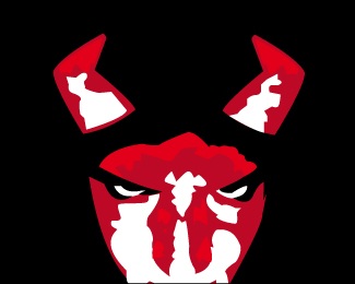 black,devil,red,white,horns logo