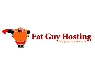 orange,red,superman,hosting,fat man logo
