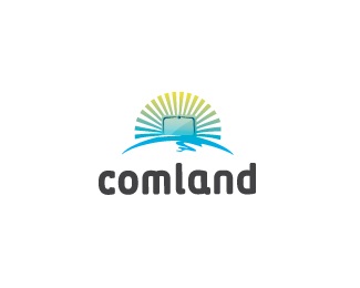 computer,rise,shine,land logo